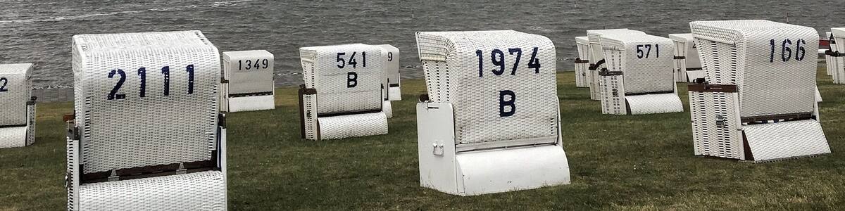 On a windy, cloudy day at Büsum, North Sea.