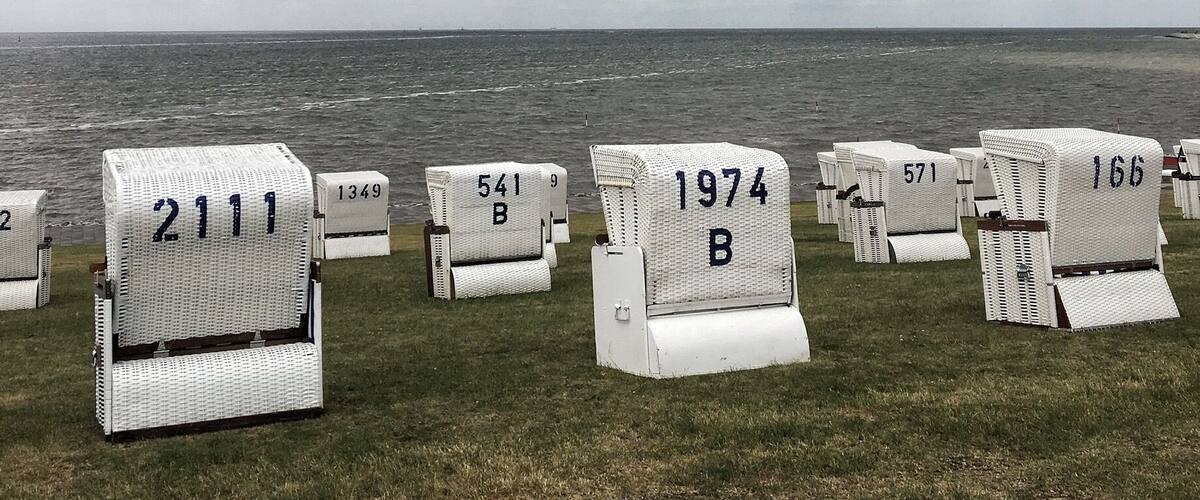 On a windy, cloudy day at Büsum, North Sea.