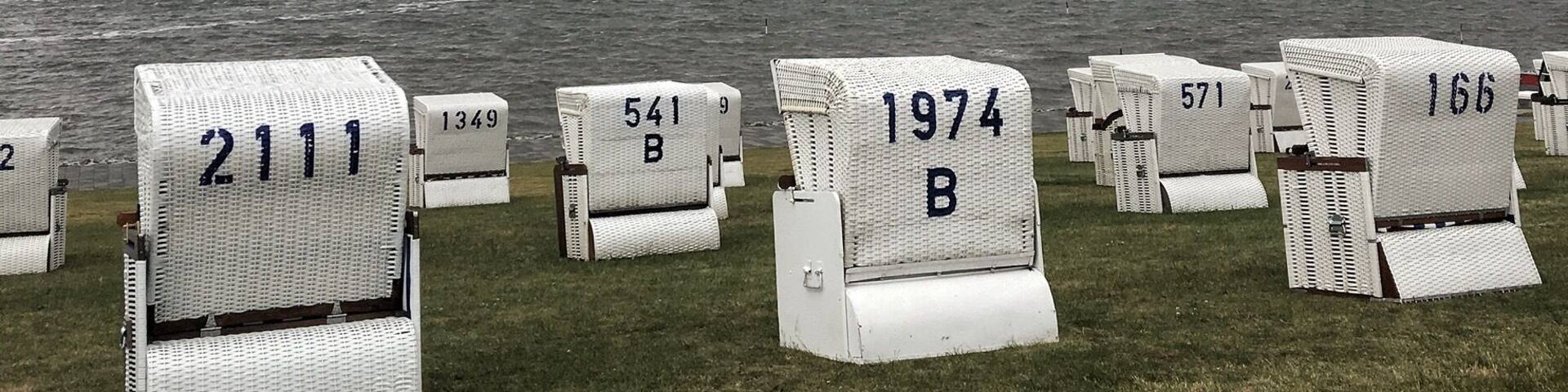 On a windy, cloudy day at Büsum, North Sea.