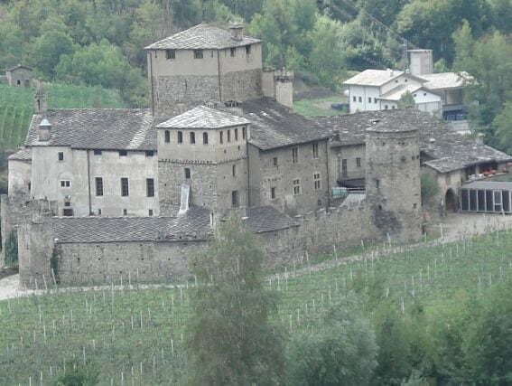 Castle of Sarriod de la Tour, located in Valle of Aosta, Italy (detail)
