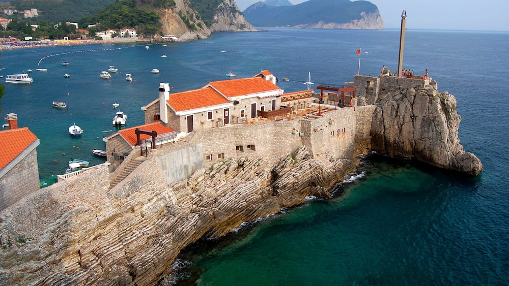 Gorgeous picturesque cliff in Petrovac in Montenegro