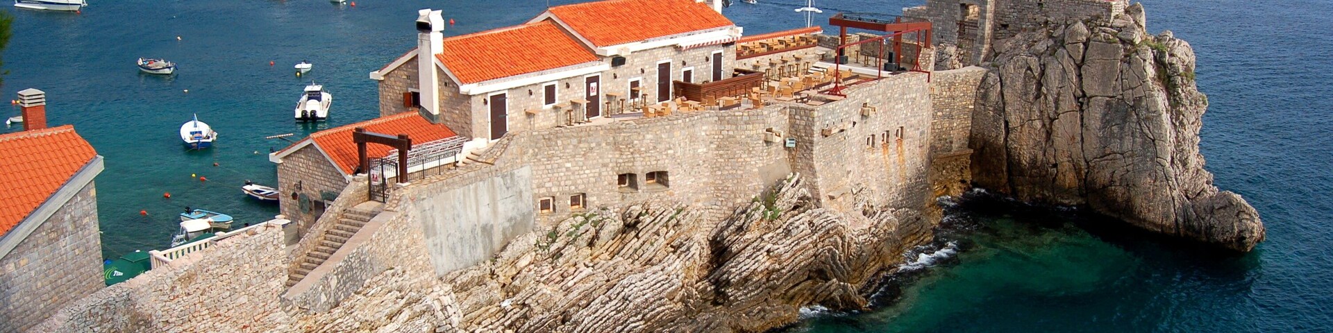 Gorgeous picturesque cliff in Petrovac in Montenegro