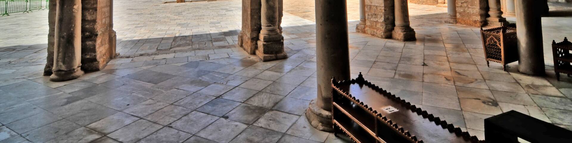 The Great Mosque of Kairouan also known as the Mosque of Uqba situated in the town of Kairouan, Tunisia.