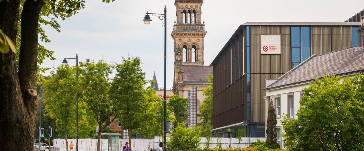 Queens Quarter featuring street scenes