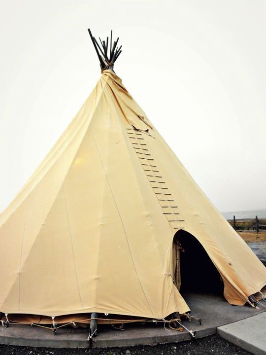 Our teepee for the night, complete with our own hot springs fed vintage washbasin inside!