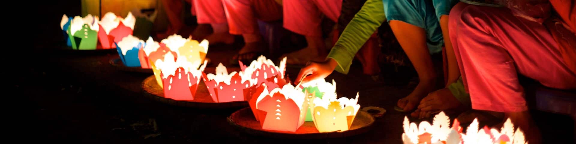 Central Vietnam showing night scenes as well as a small group of people