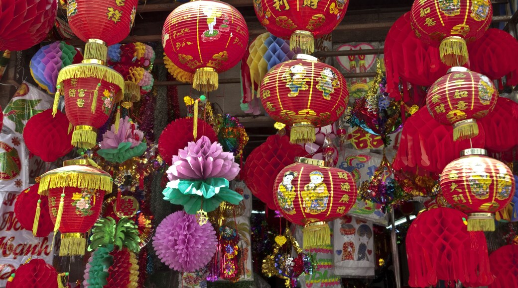 Ornate lanterns in Vietnamese shop