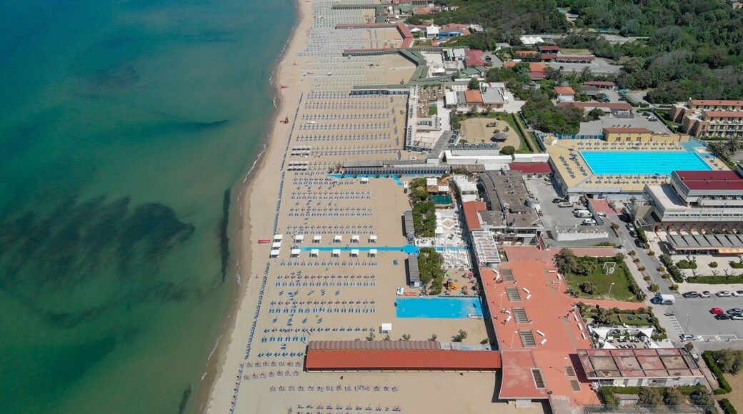 Tirrenia, Pisa. Aerial view of beautiful coastline in summer season