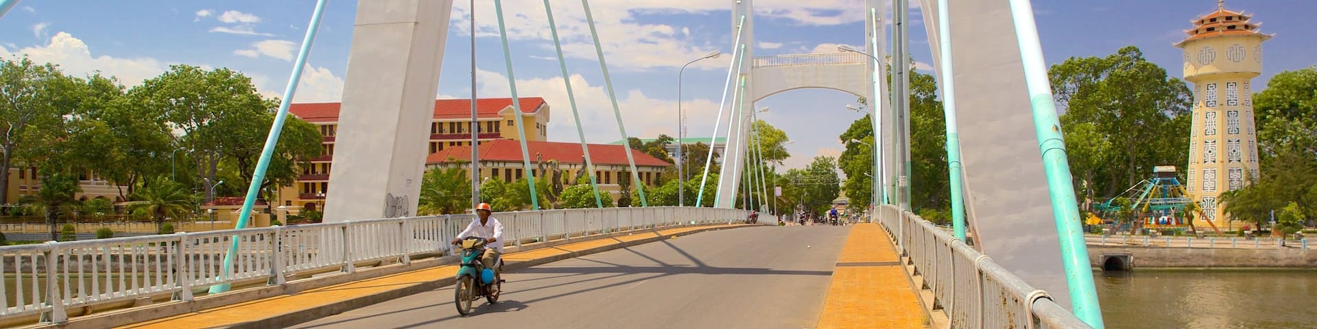 Phan Thiet which includes a bridge and motorbike riding as well as an individual male