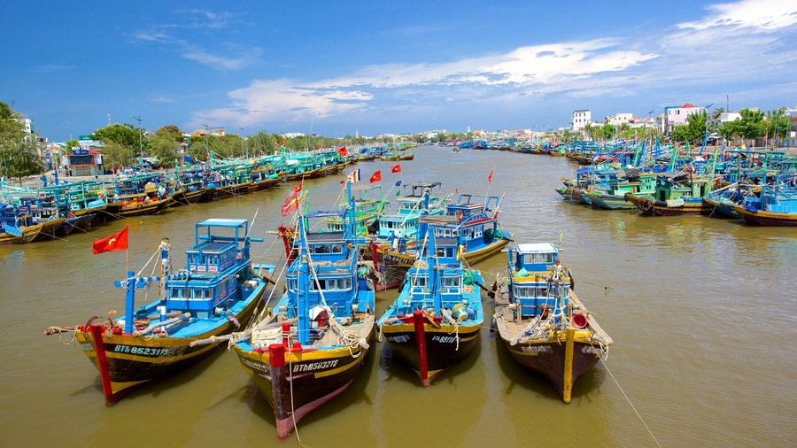 Phan Thiet which includes boating, a river or creek and a marina