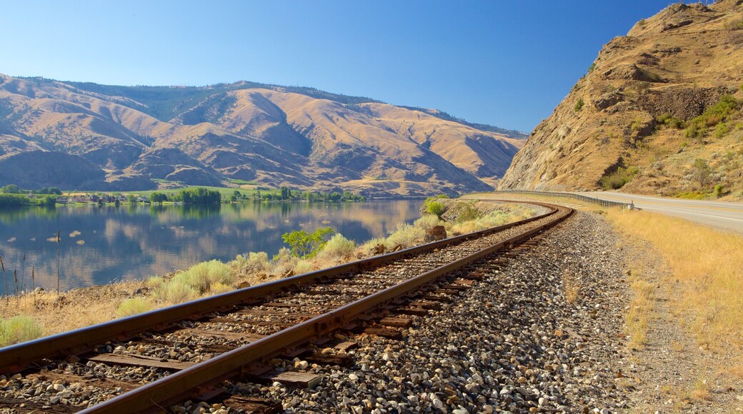 Wenatchee - Lake Chelan which includes a river or creek, mountains and railway items