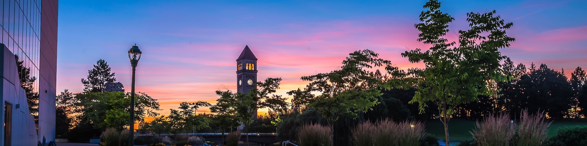 Spokane River in Riverfront Park with Clock Tower