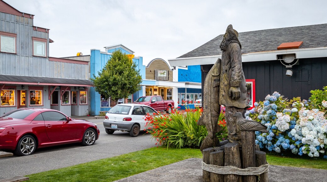Long Beach featuring outdoor art and flowers