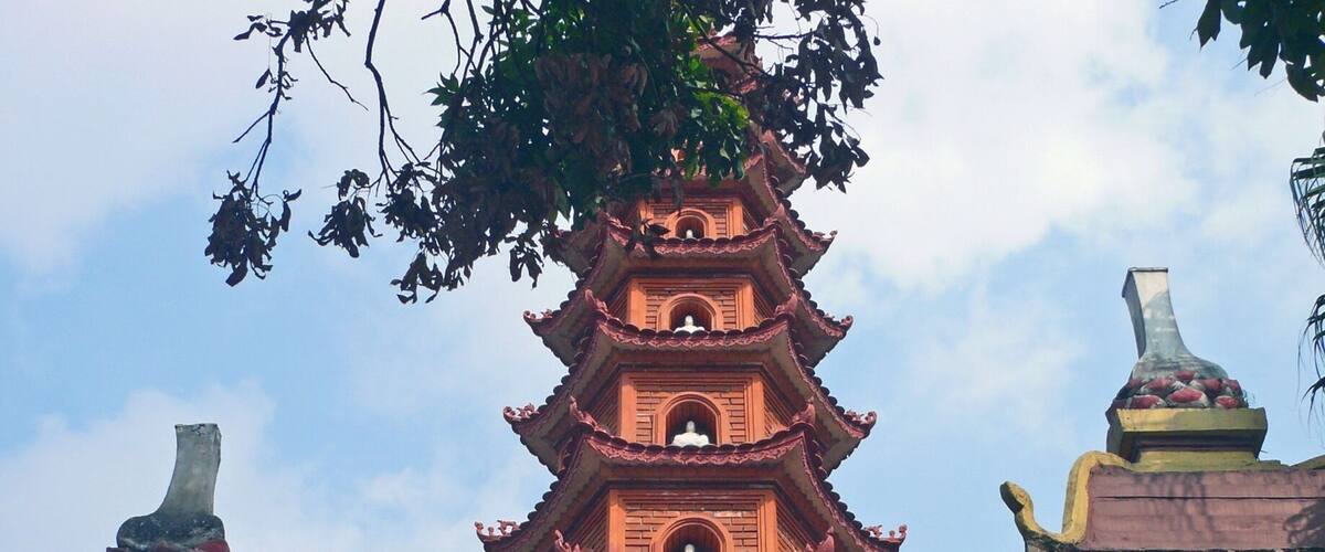 In #Hanoi, multi tiered pagoda.