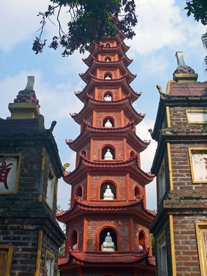In #Hanoi, multi tiered pagoda.