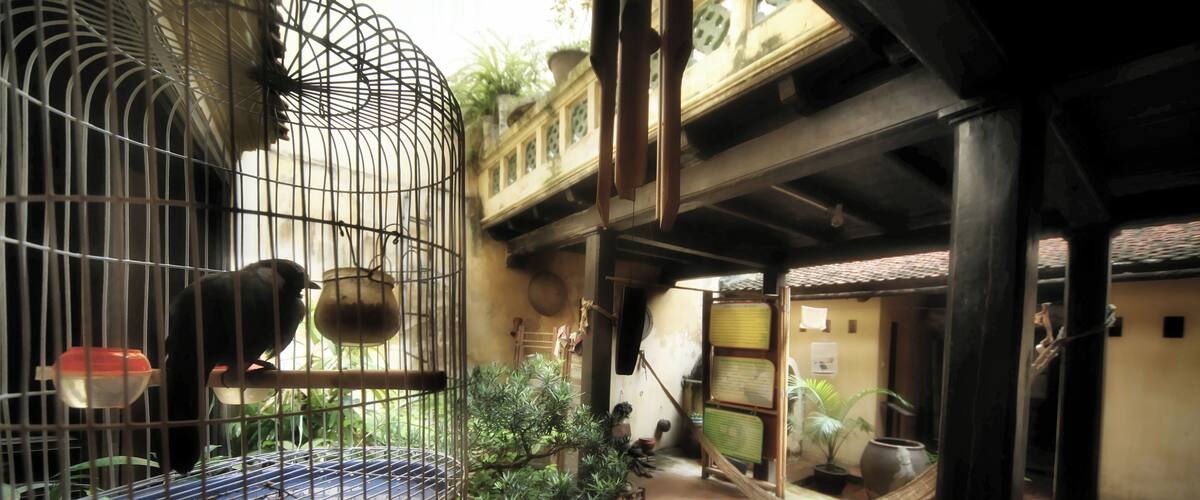 Tube house Old Quarter Hanoi.
As taxes were levied based upon street frontage,tube houses were born and developed.Narrow,but extending backwards and upwards with courtyards
in between, as in this example situated on Ma May.
#Culture