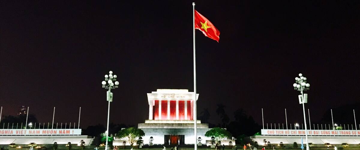 Imposing mausoleum of Ho Chi Minh in Hanoi.