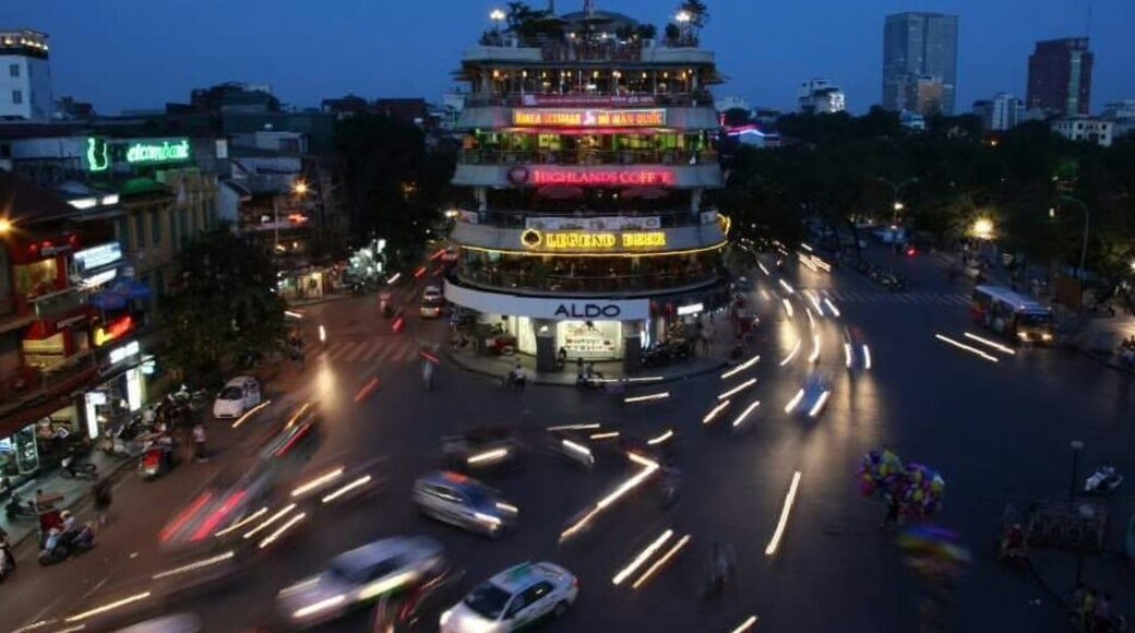 Hanoi, a city where only the bold pedestrian gets to cross to the other side of the road.
The trick is to walk at a constant pace. The driver will gauge your speed and avoid hitting you as he drives pass.