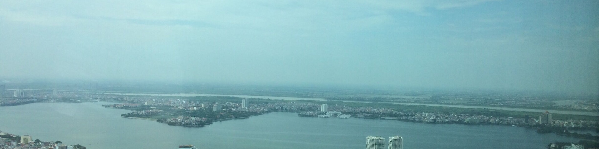A part of the panorama view one can get from the observation deck on level 65 of Hanoi Lotte Center. Entrance fee is around $11 during daytime and $6 during nighttime. The place has food and coffee shops, souvenir stores and some photo booths. There's also a free sky walk space. The fee maybe a bit high, but the place is definitely one to visit in Hanoi