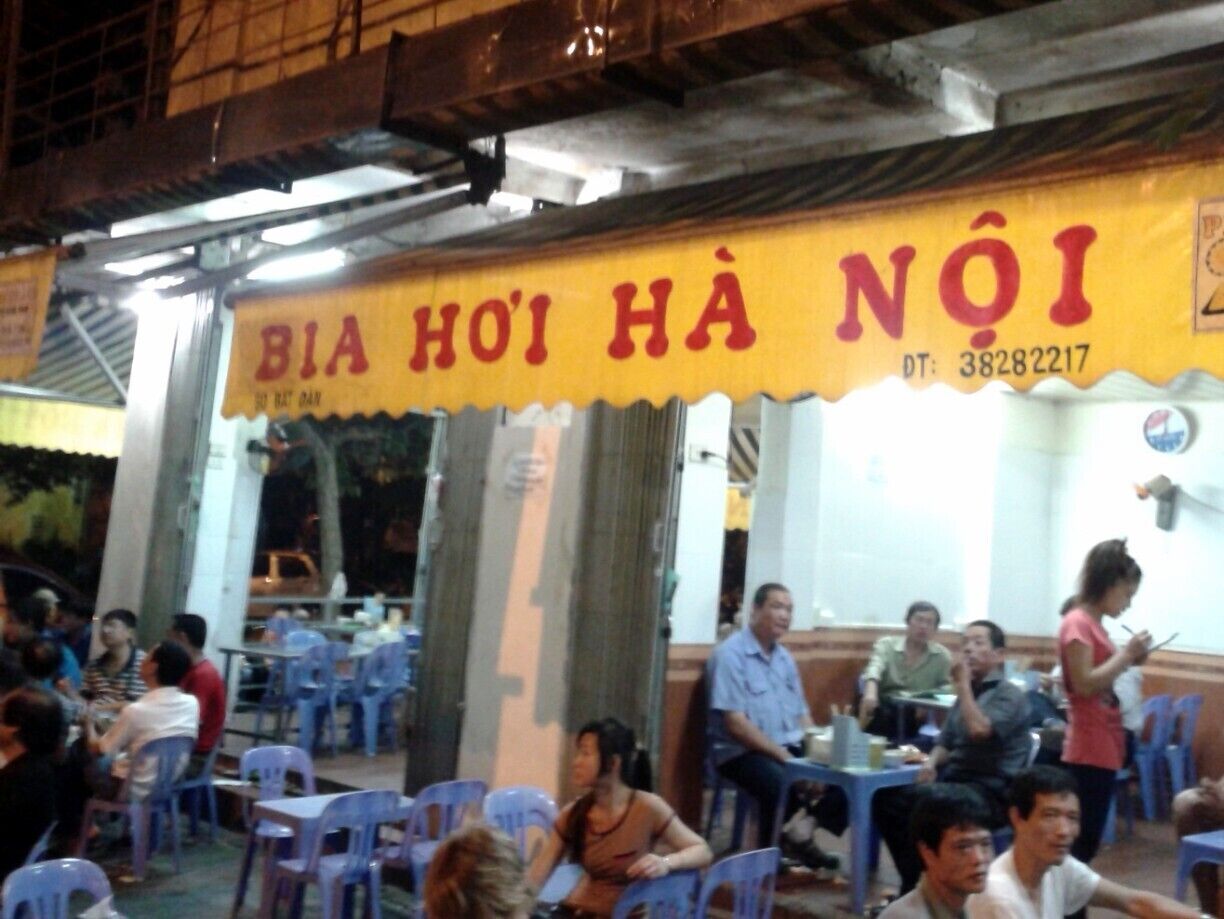 Bia Hoi on the street corner, they are everywhere! 25-30 cents a pint sized glass