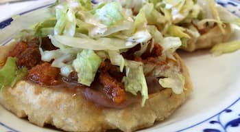 Thick home made sopes and quesadillas anchor this authentic Mexican dive.