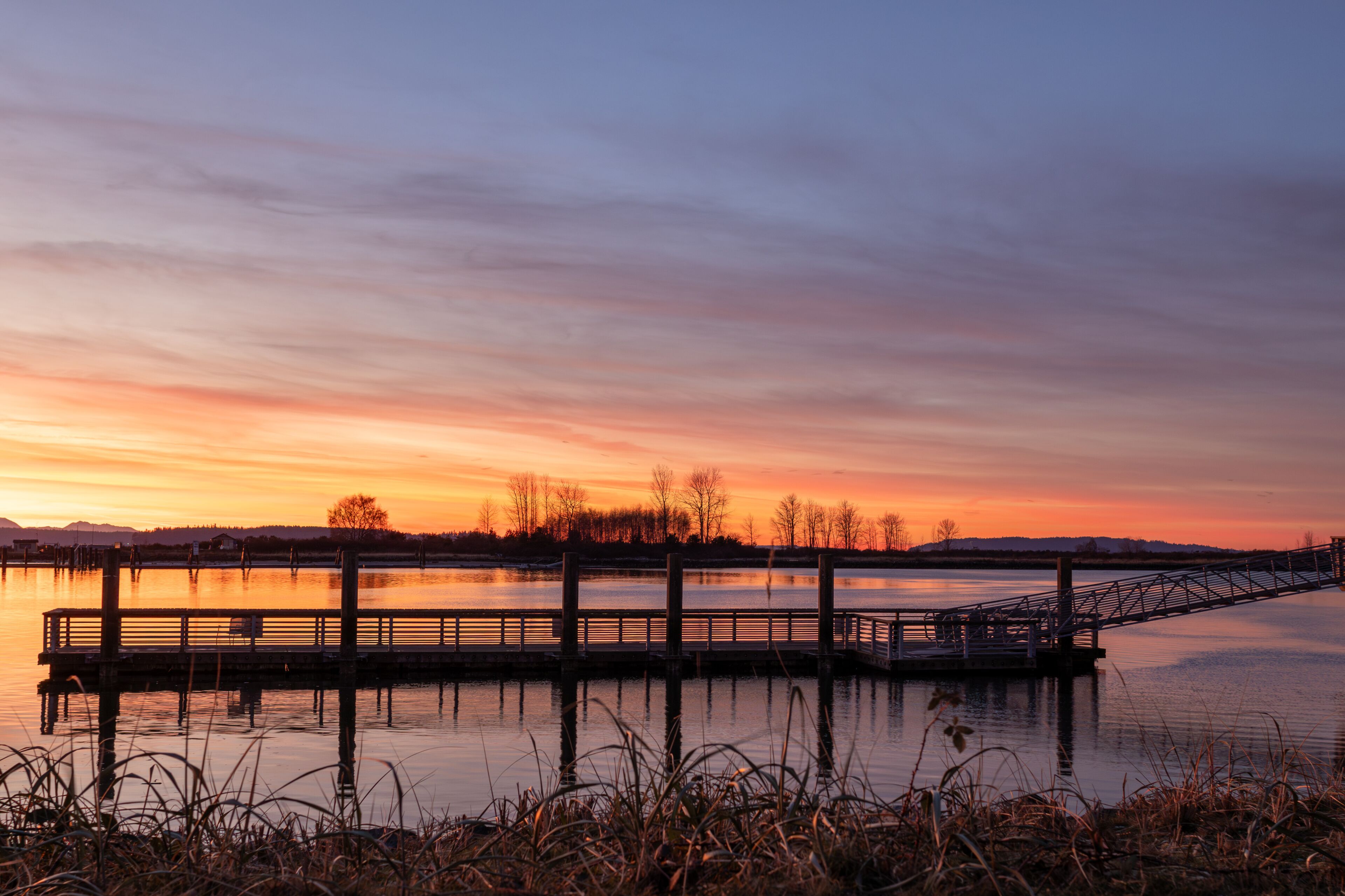 Everett Waterfront Dock at Sunset