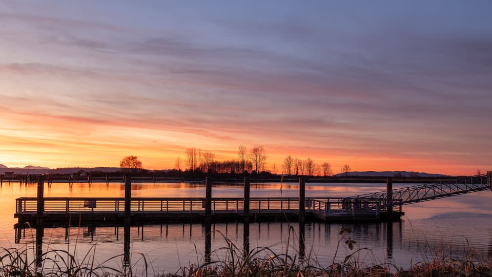 Everett Waterfront Dock at Sunset