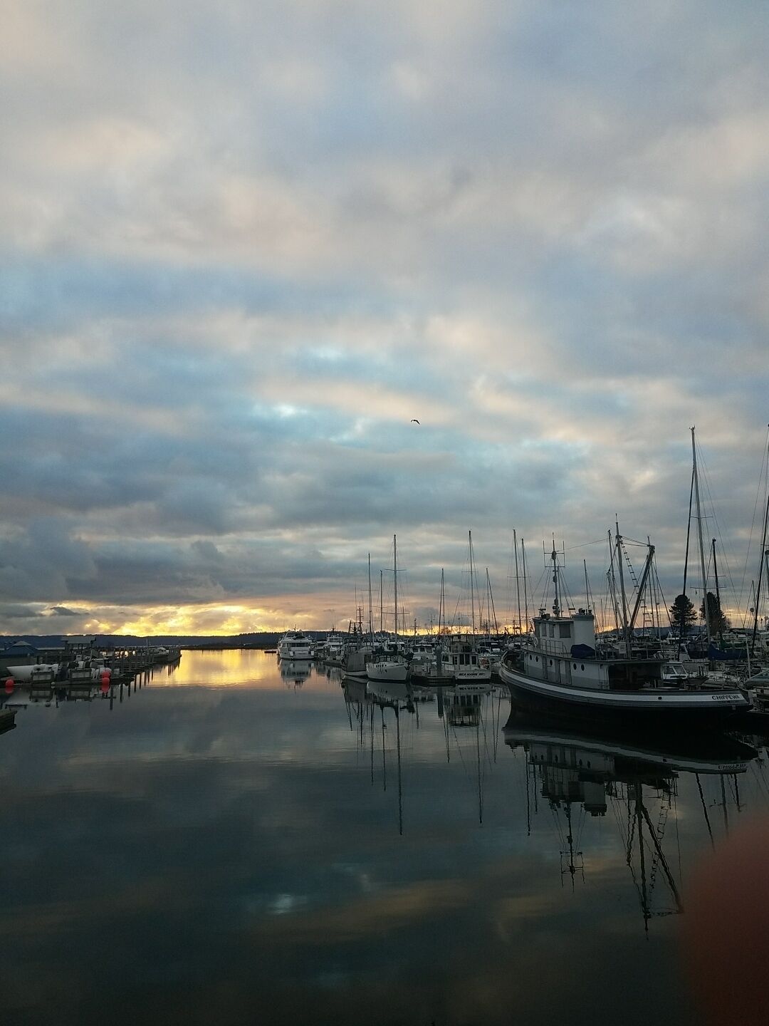 Beautiful sunset at the marina