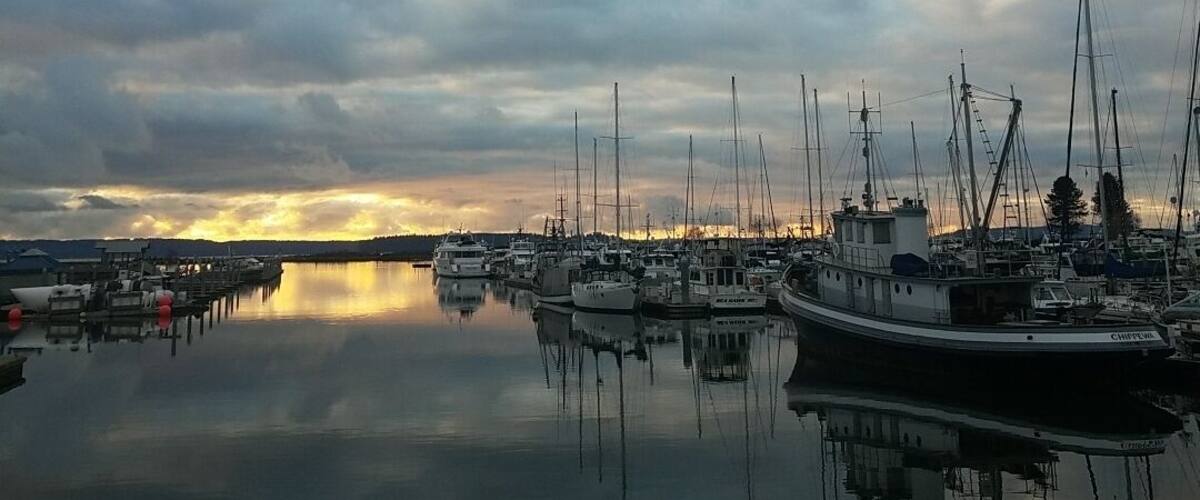 Beautiful sunset at the marina