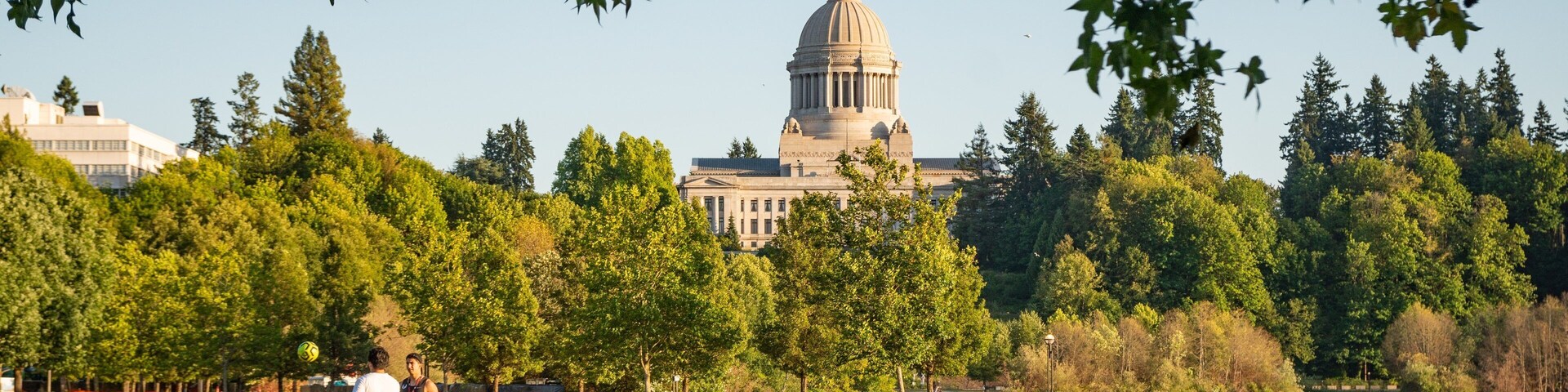 Olympia showing a garden, an administrative buidling and heritage architecture