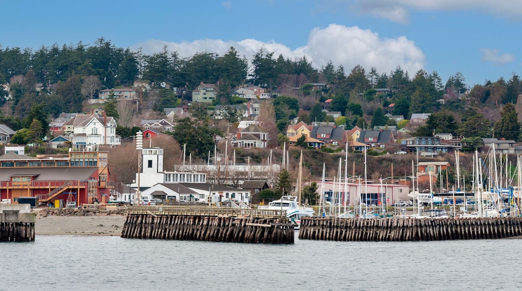 Port Townsend, Washington Waterfront Skyline. Panoramic view of the historic waterfront and downtown area of this port city. Noted for its Victorian houses and significant historical buildings.