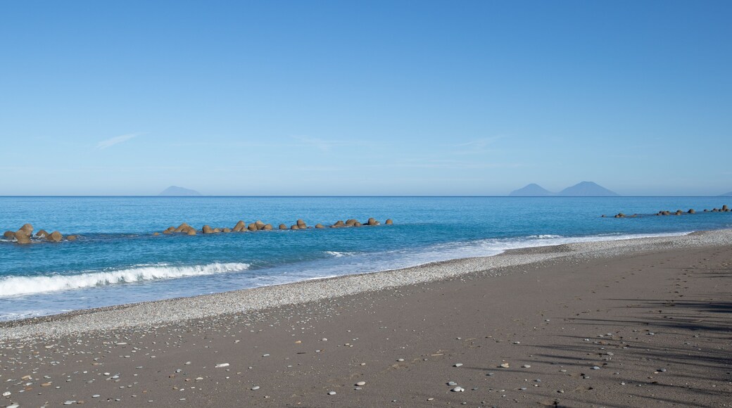 View of Isole Eolie in norther coast of Sicily