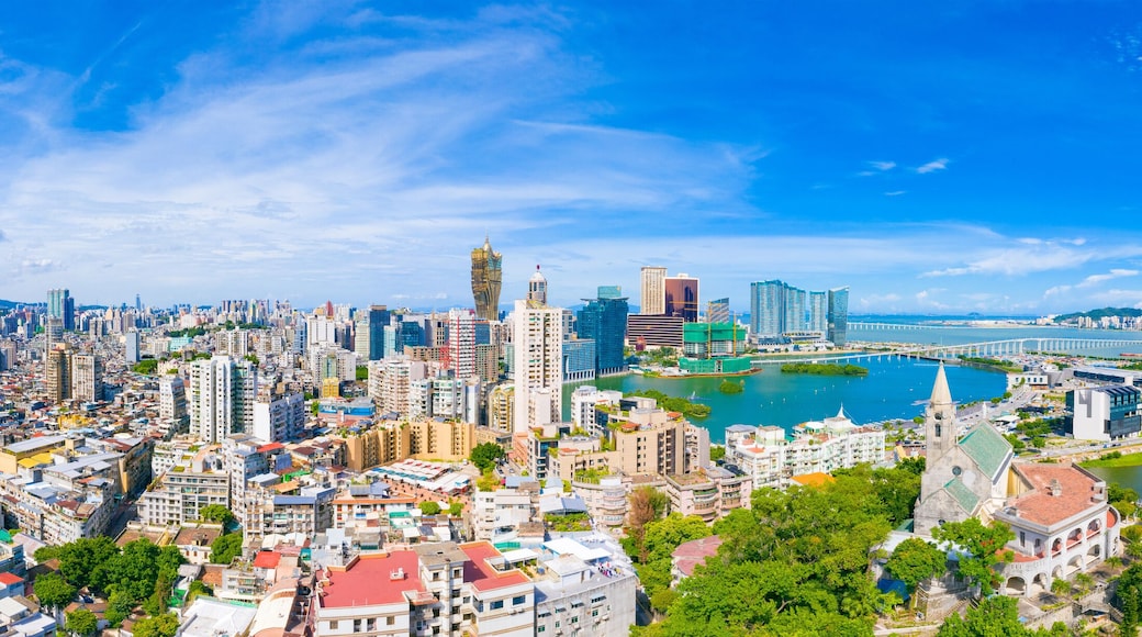 Aerial photography of Macao Peninsula City Scenery in China