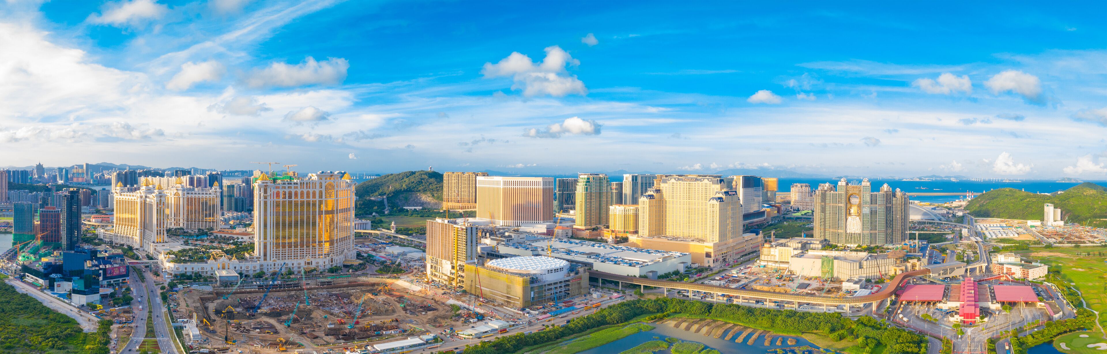 Aerial view of Taipa and Coloane Islands, Macau, China