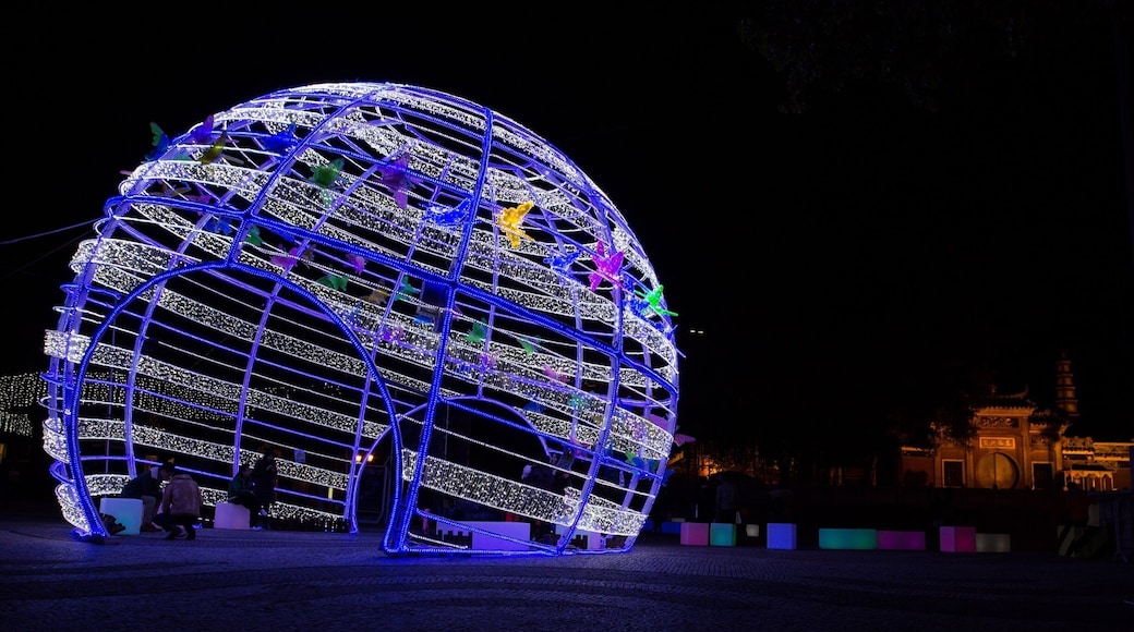 A-Ma Temple and the lighted orb display. #macau Macao Light Festival http://en.macautourism.gov.mo/main/page.php?id=56