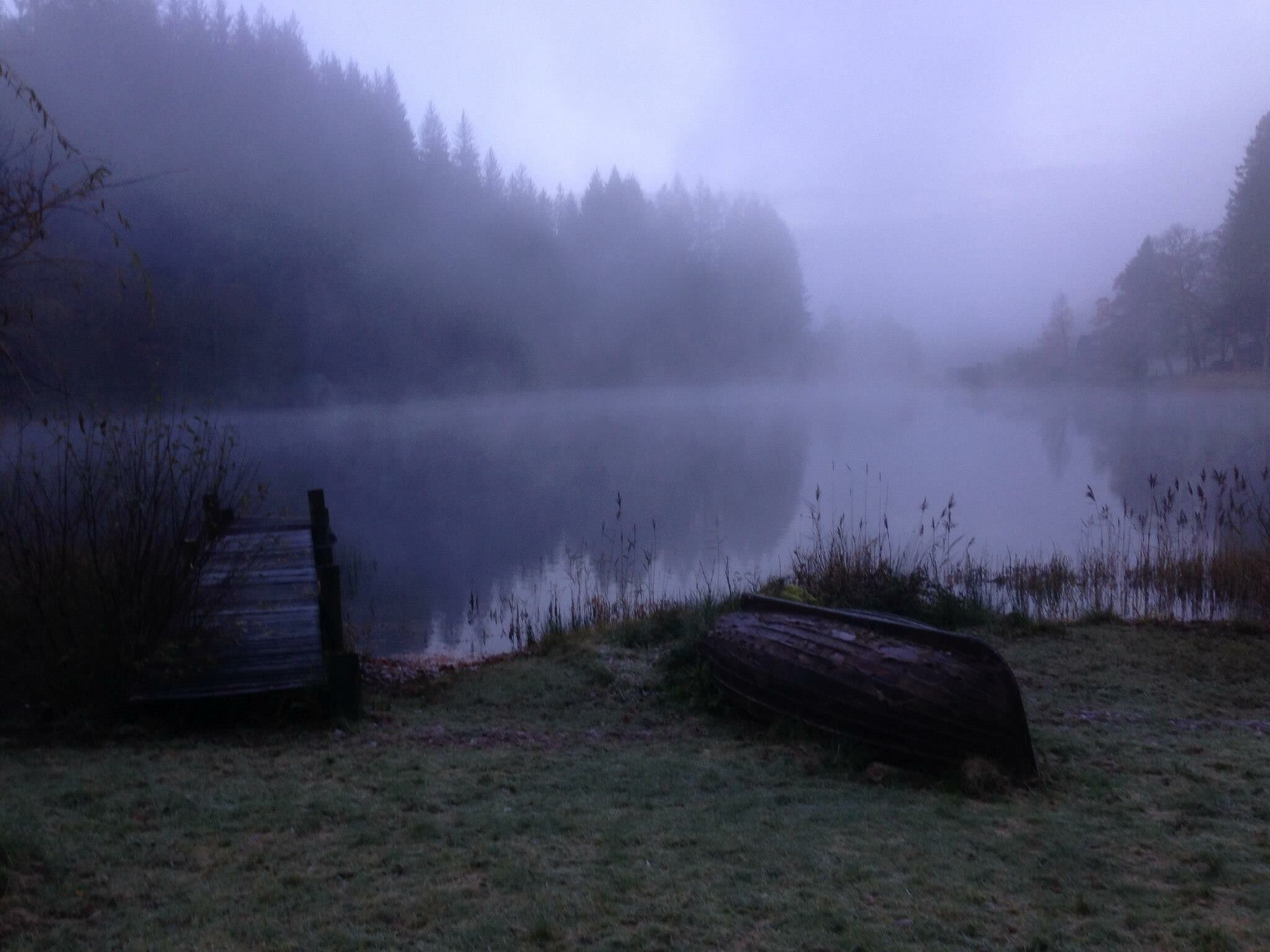 Loch Ard at Aberfoyle one misty morning.
