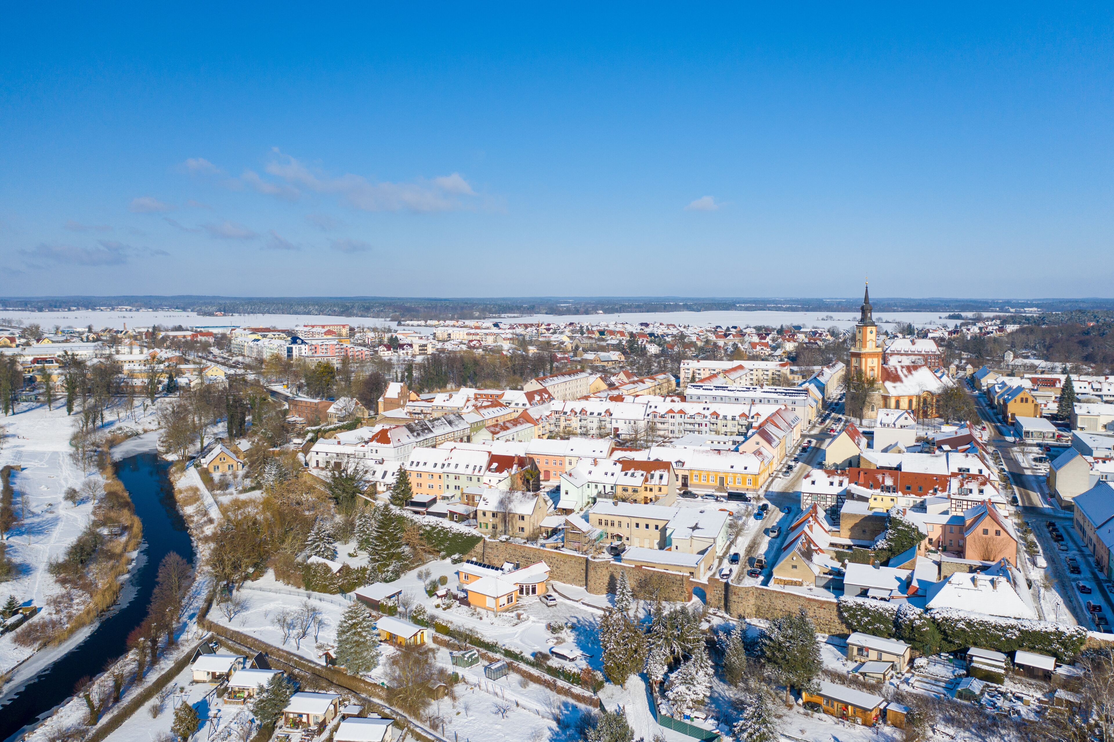 Templin im Winter bei Eis und Schnee