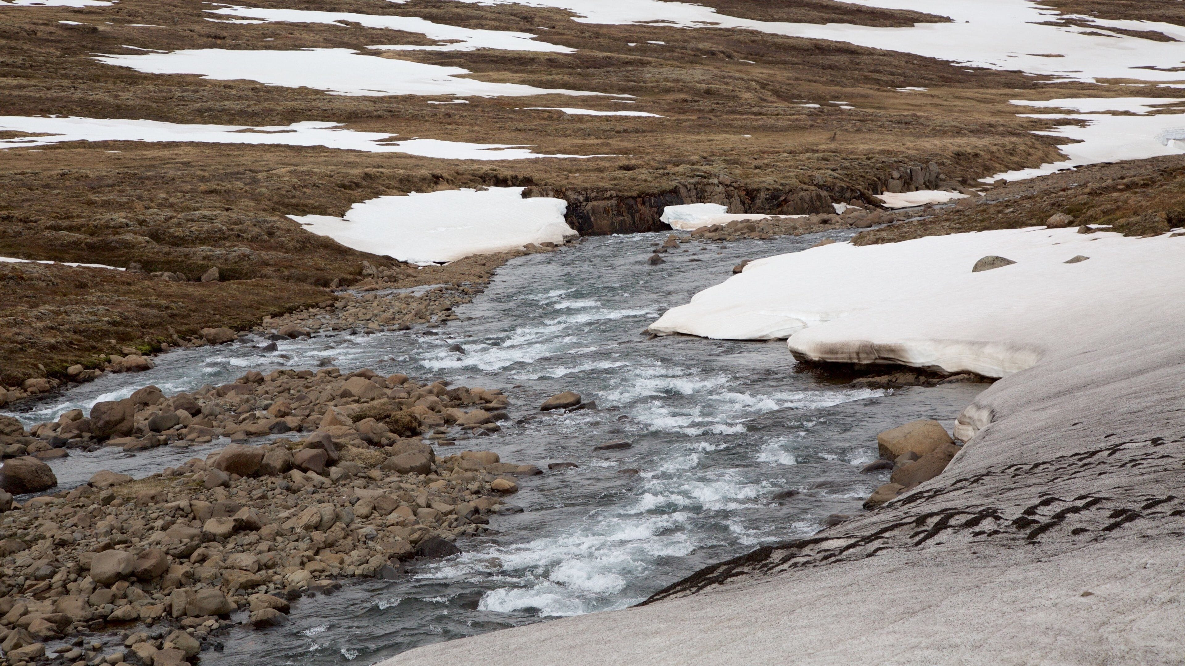 East Iceland featuring a river or creek and snow