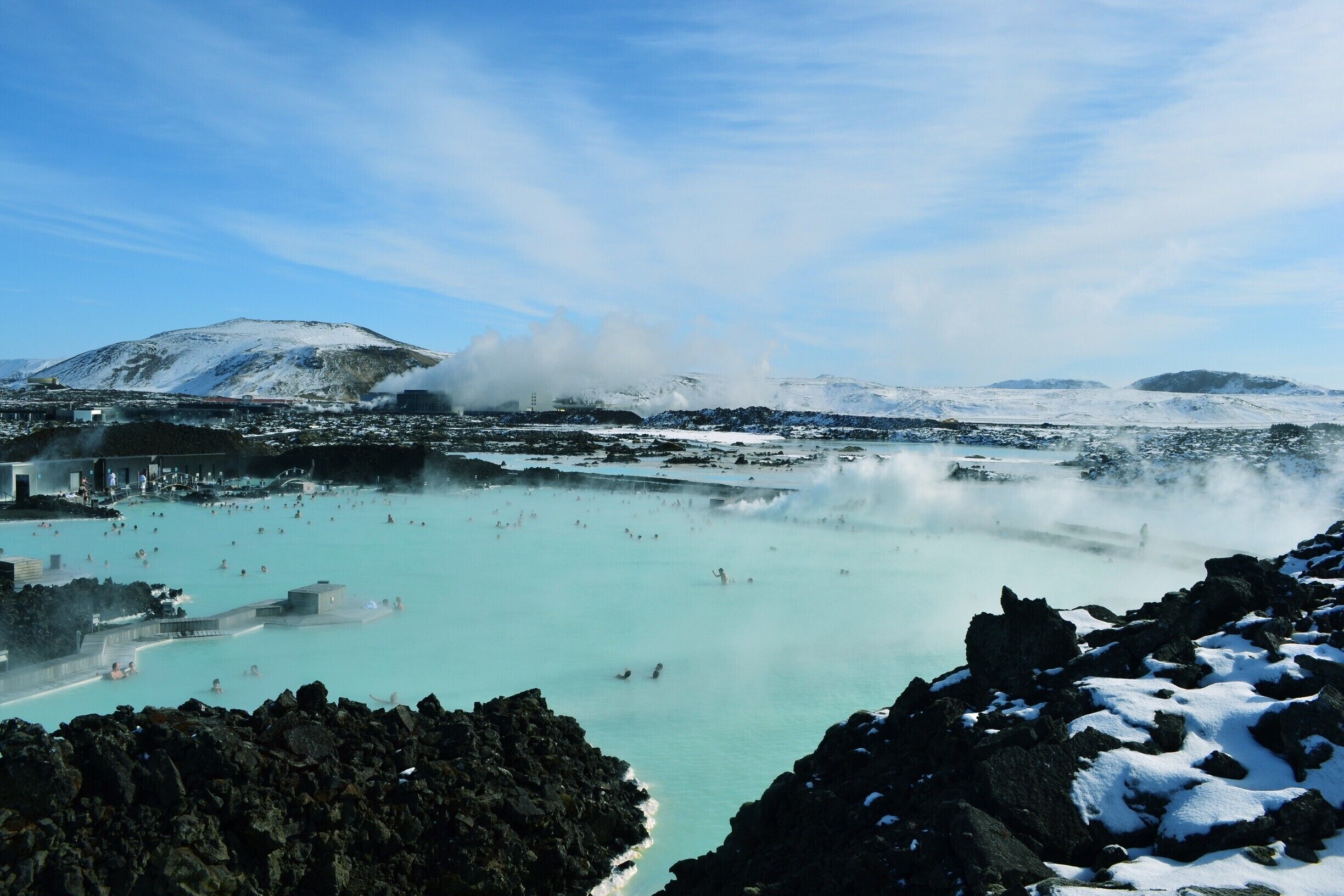 The Blue Lagoon is a geothermal hot spring in Iceland.  What a relaxing place with a beautiful view! #waterlust