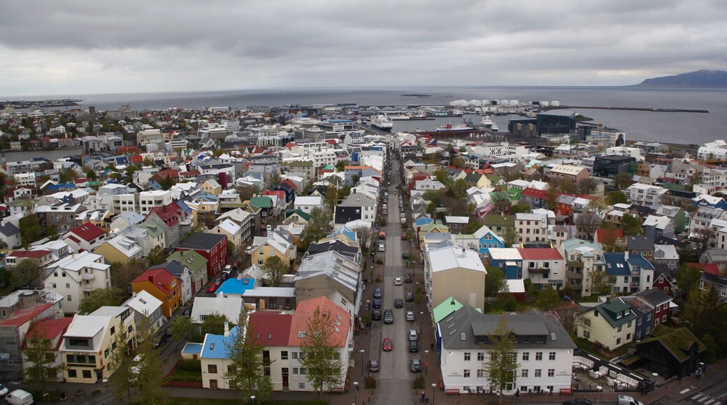 Photo of Reykjavik from the top of the tower at Hallgrímskirkja. Such a colorful city!
