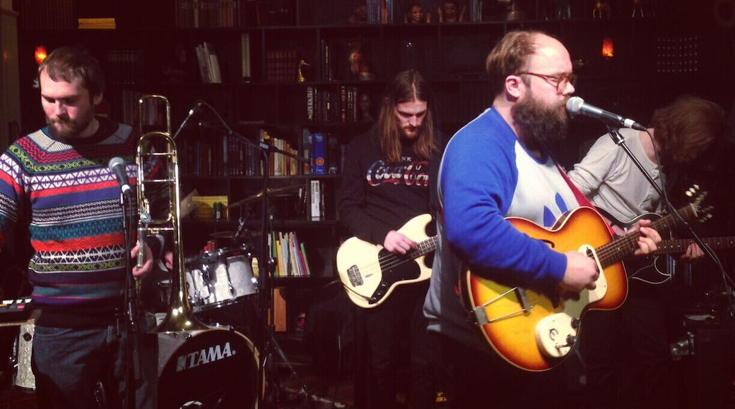 Icelandic artist Borko plays in the lobby/bar of Kex Hostel during the 2013 Iceland Airwaves Music Festival. While there is an incredible amount of music happening here (and everywhere else in Reykjavík) during the festival, Kex has free live music throughout the year.