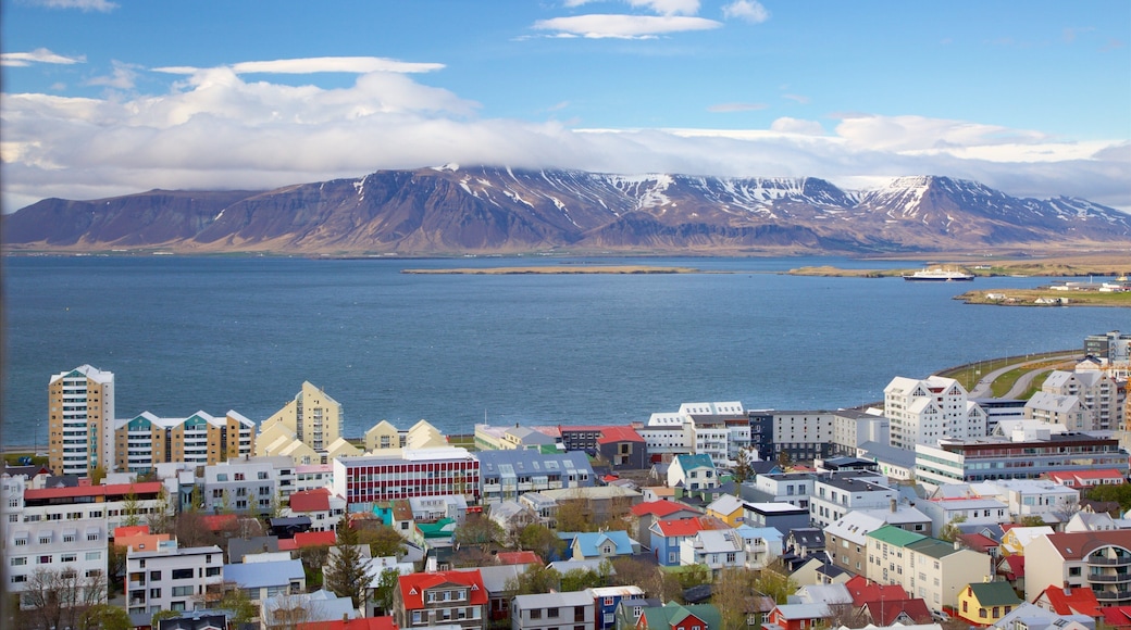 Reykjavik featuring a coastal town, a city and mountains