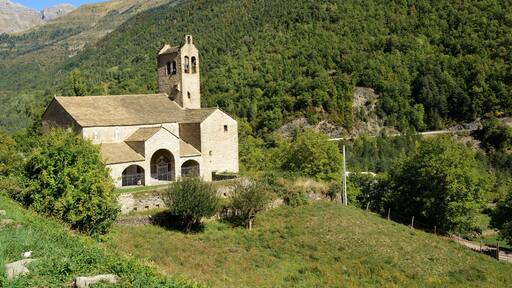 San Miguel church, Linas de Broto, Huesca province, Aragon, Spain