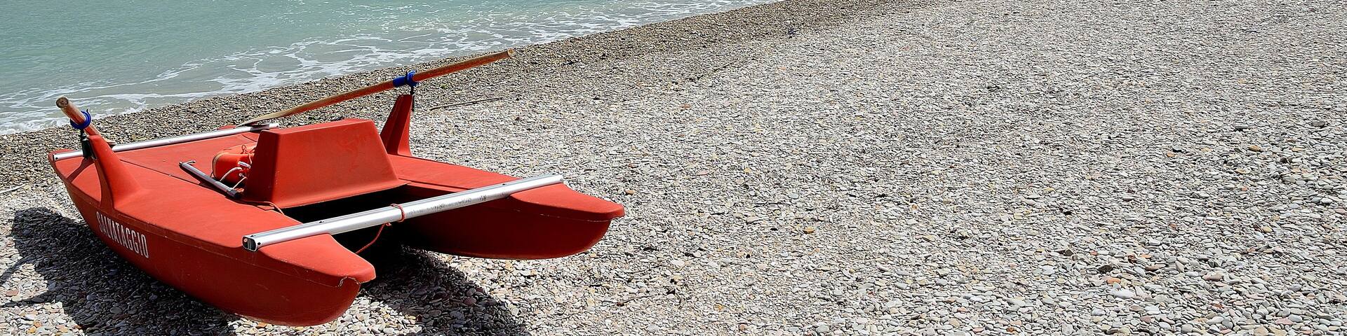 Italian stony beach after a storm