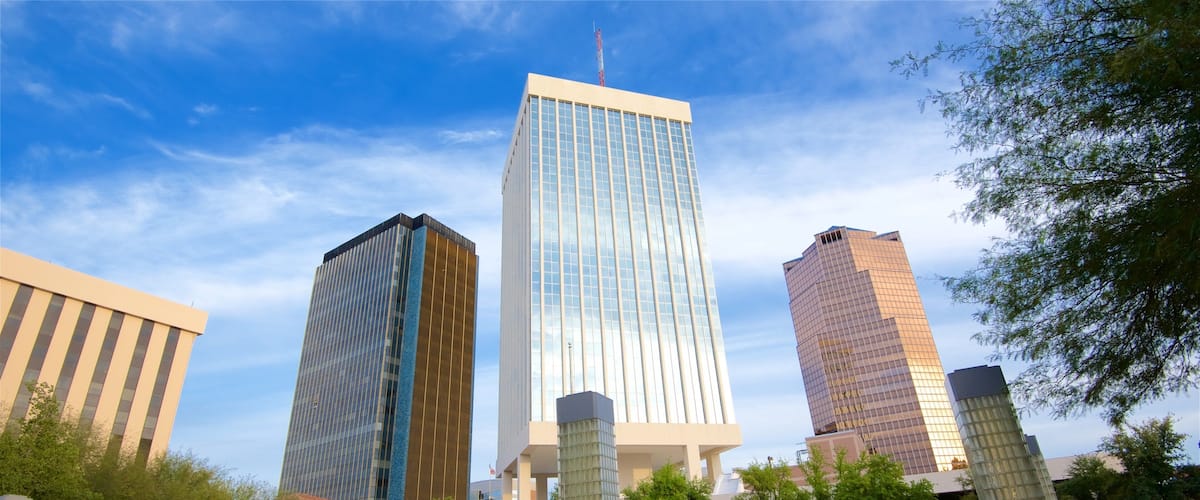 Southern Arizona showing a skyscraper, a city and a square or plaza