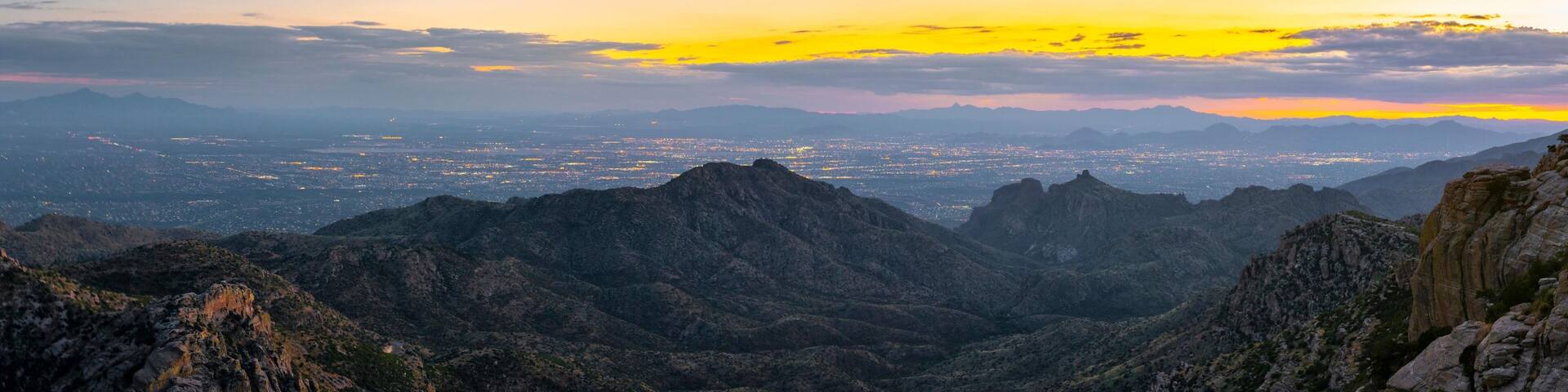 4K Aerial View: Tucson Cityscape from Mt. Lemmon, Arizona