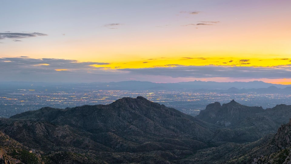 4K Aerial View: Tucson Cityscape from Mt. Lemmon, Arizona