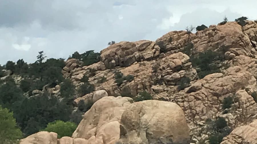 Interesting rock formation at Watson Lake accessible by kayak.