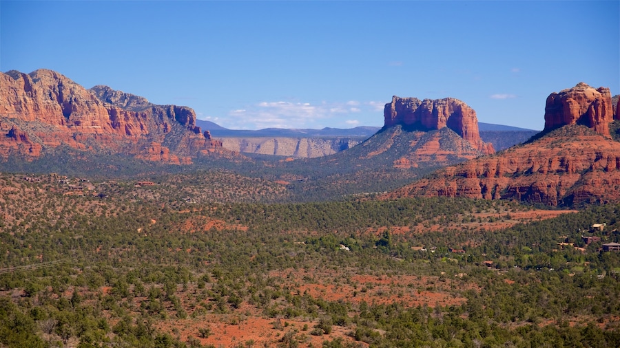 Sedona which includes desert views, tranquil scenes and a gorge or canyon