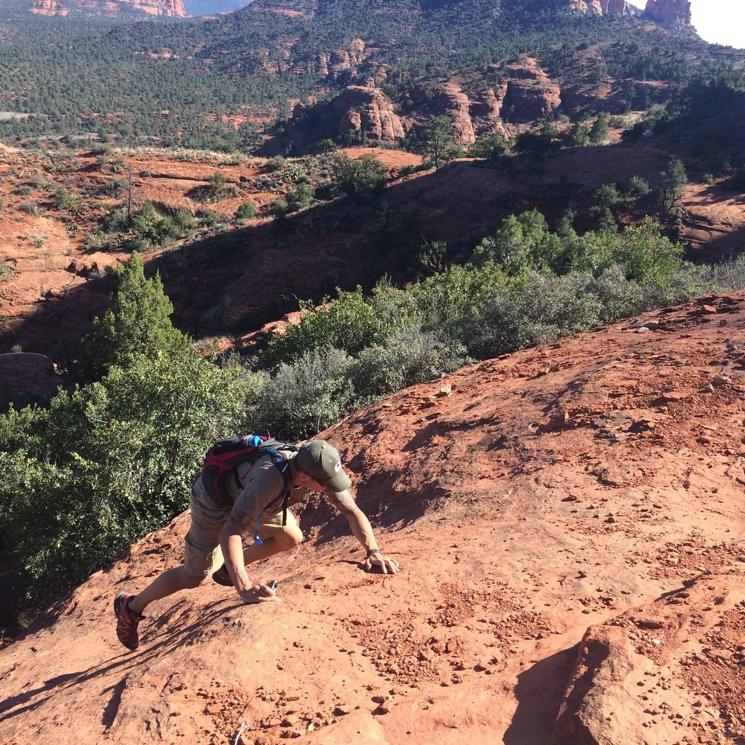 There is some climbing involved on the path up to Cathedral Rock. Its a neat 1 1/2 hour adventure/workout on the red rocks up to the "Saddle" where everyone stops and takes pictures. Many people claim it as their favorite hike in Sedona. 